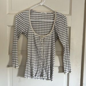 Doen stopped scoop neck top Medium